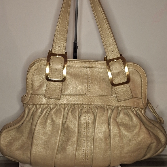 Cole Haan Golden Cream Leather Shoulder Bag - Picture 1 of 4